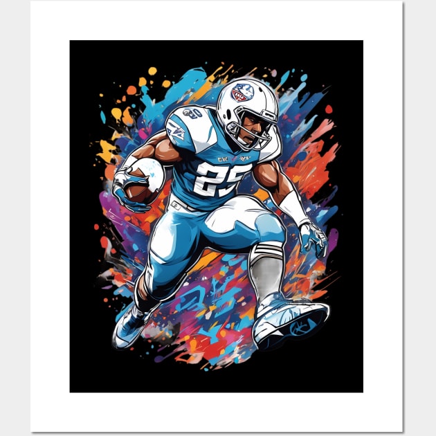 American Football Running Back Wall Art by animegirlnft